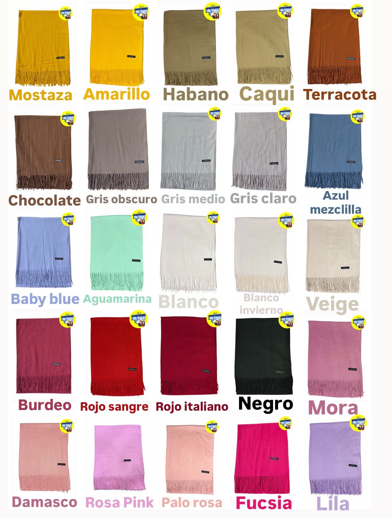 AAA DOCENA CASHMERE LISO SURTIDO